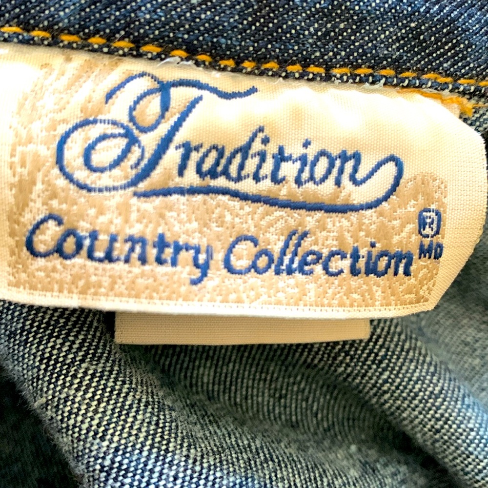 Tradition Country Collection Vintage Denim Jean Jacket Embroidered Sz XL Sequins - Picture 6 of 15